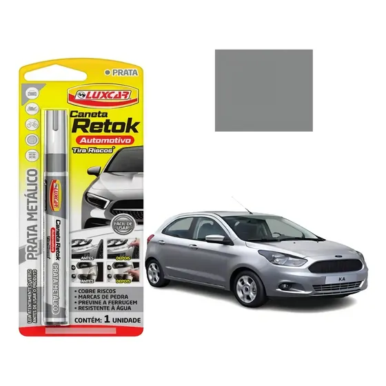Caneta Retok Tira Riscos Automotivos Diversas Cores Luxcar Cor Prateado