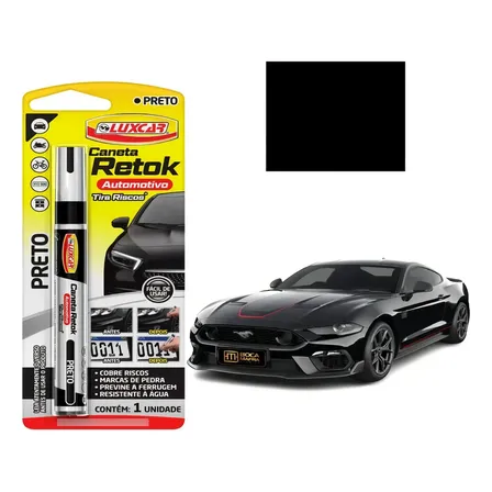 Caneta Retok Tira Riscos Automotivos Diversas Cores Luxcar Cor Preto