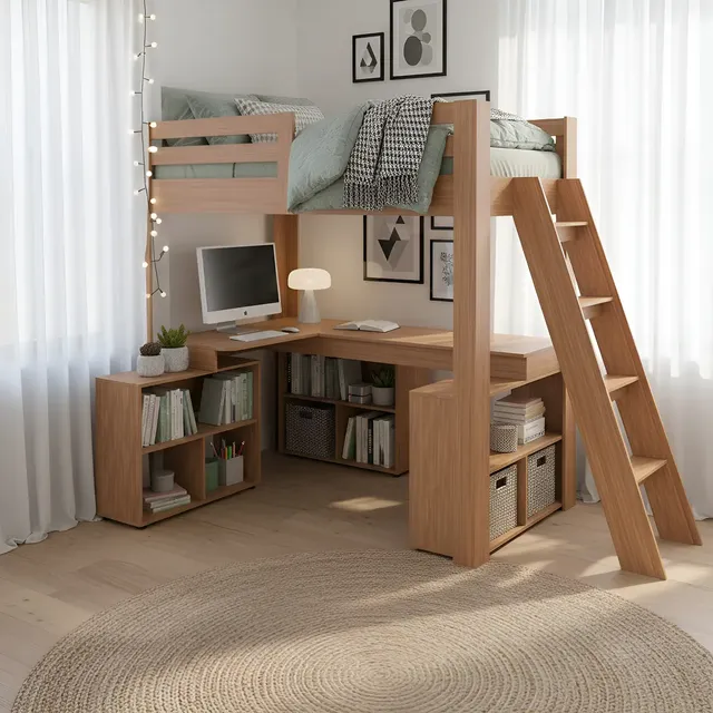 Cama Office Solteiro Adulto Com Escrivaninha Star Ee