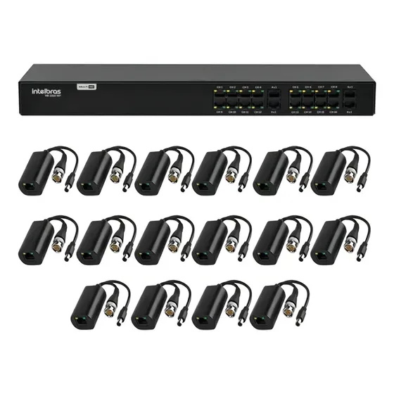 Power Balun 16 Canais Full Hd C/alimentação Vb 1016 Wp Intelbras Cor Preto