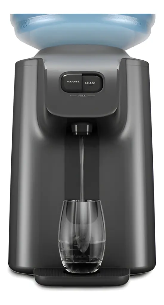 Bebedouro Bancada Mesa de Água Gelada Fria e Natural Motor Compressor galão 10l ou 20l abertura perfurador de lacre garrafão cinza grafite BC01X