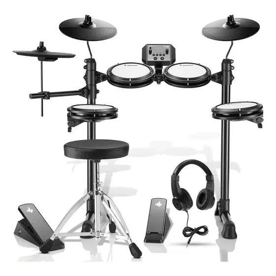 Bateria Eletrônicas Donner Ded-80 Silent Mesh, Cor Preta Preto