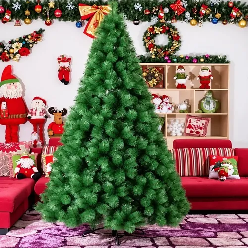 Árvore De Natal Pompom 577 Galhos 2.10m Luxo Grande Cheia - Verde