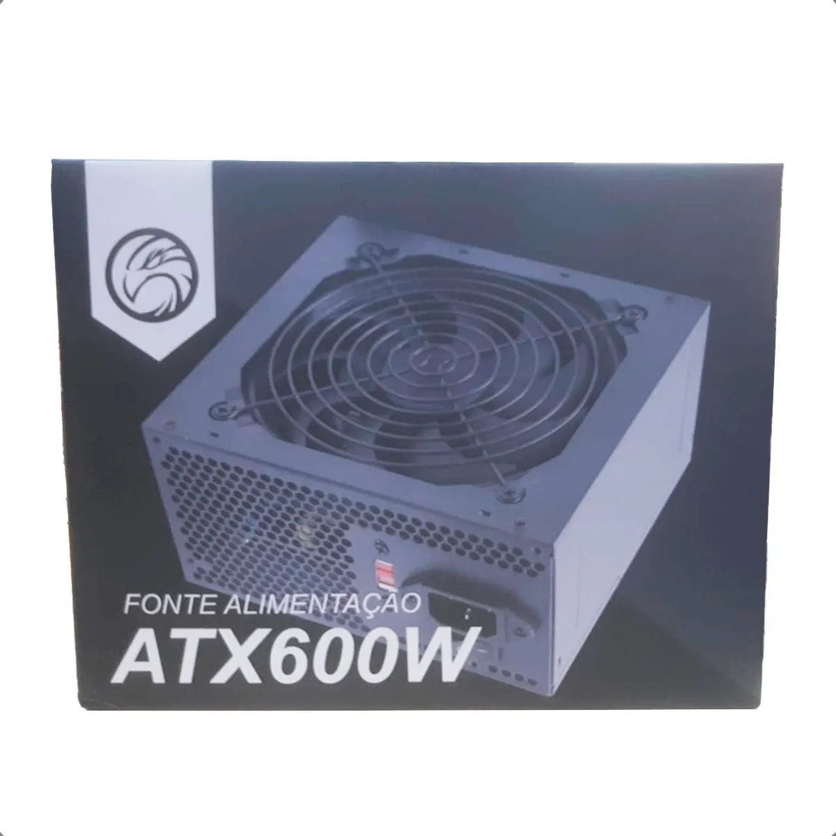 Fonte Atx 600w Real 24 Pinos Preto