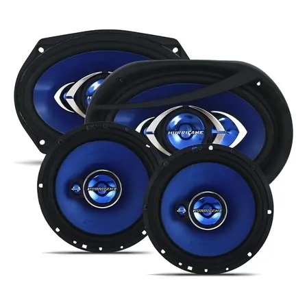 Kit Falante Hurricane 6 + 6X9 280w Rms Prático Cor Preto e Azul