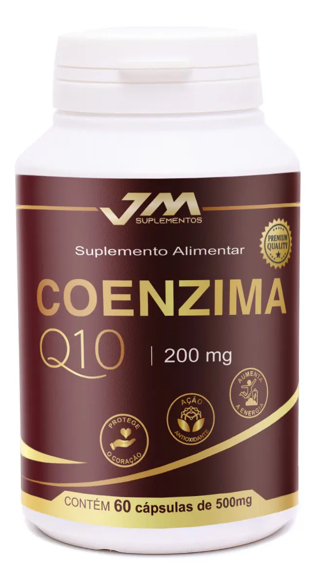 Coenzima Q10 JMSuplementos 200mg 60 Cápsulas Sem Sabor Livre de Glúten