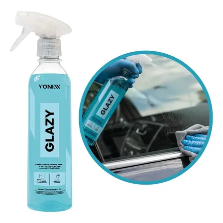 Limpador Vidros Glazy Vonixx 4 Em 1 Redutor De Riscos 500 Ml