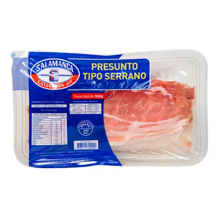 Presunto Cru Jamón Serrano 12 Meses Fatiado E Interfolhado - Salamanca 500g