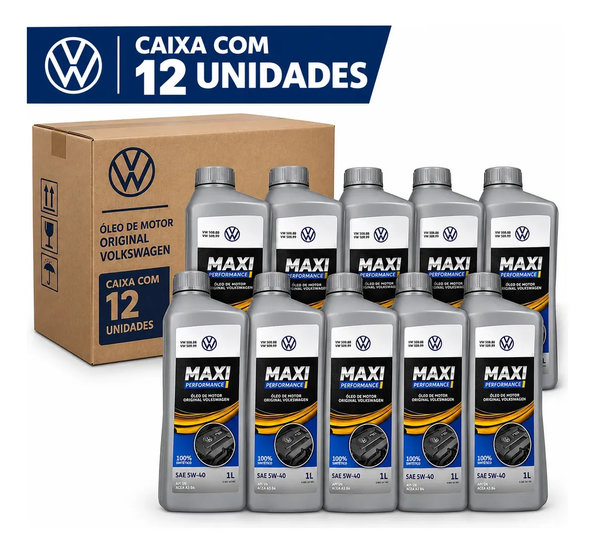 12 Litros Óleo Sintético Volkswagen 508 88 Original Volkswag