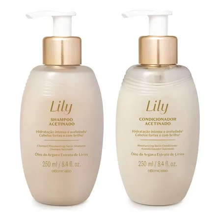 Kit Shampoo e Condicionador Lily para Hidratação de Cabelos