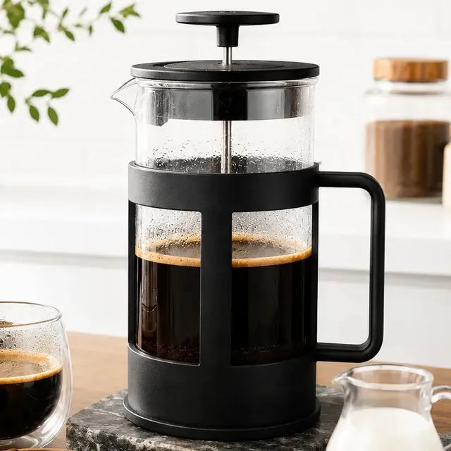 Cafeteira Prensa Francesa De Vidro Borossilicato 600ml Potistore Aço Inox Leite Cremoso Cremeira Capuccino Chá Café Profissional