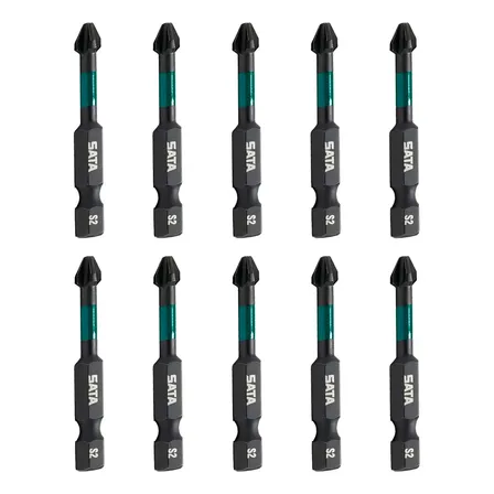 Bit Impacto Phillips Sata 2 50mm 10 Peças Aço S2 - St59703