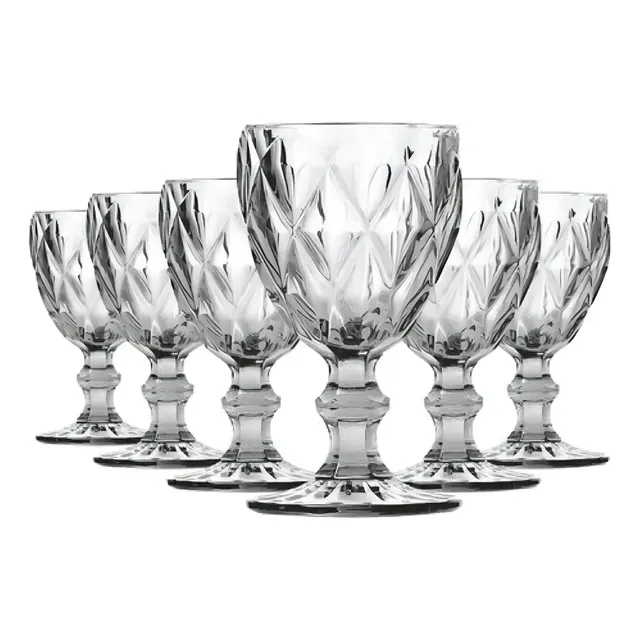 Jogo De Taças Bela Flor Vidro Diamond 330ml C/6 Incolor Lava-louças