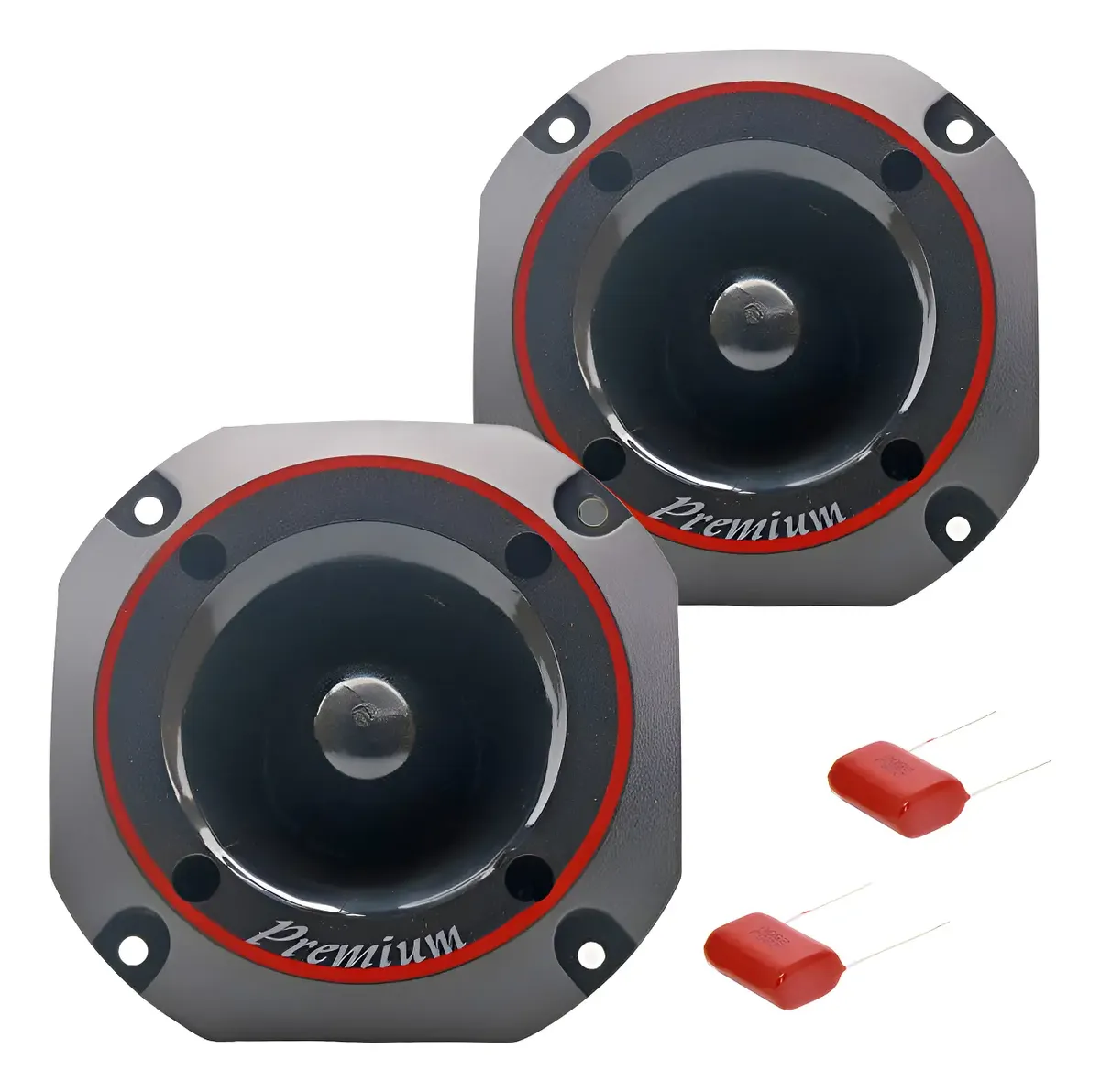 Kit 2 Super Tweeter Ramos Rt335 50w Rms + Capacitor Twuiter Preto