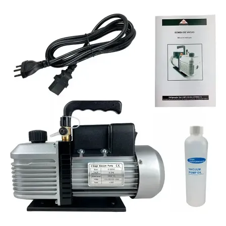 Bomba Vácuo Refrigeração Automotiva E Comercial 6cfm Duplo Estágio 1/2hp 127/220v