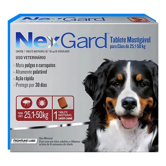 Remedio Pra Carrapato Nex Gard 25 A 50 Carrapato 1cp Resolve