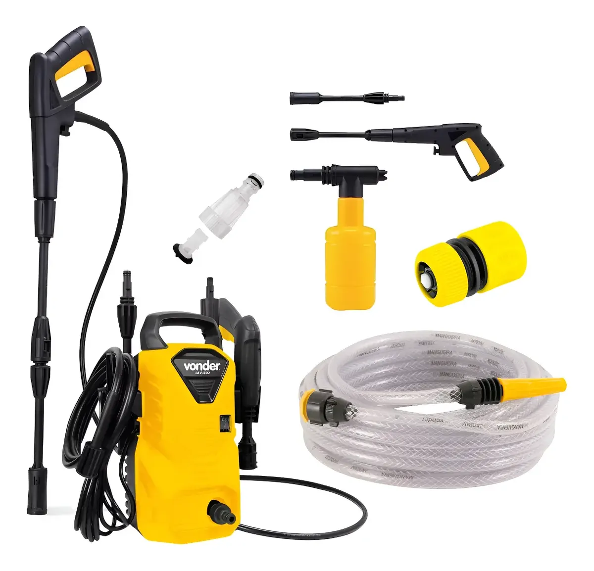 Lavadora De Alta Pressão Lav1300 127v + Mangueira 10m Vonder Amarelo - Preto 127v 60 Hz