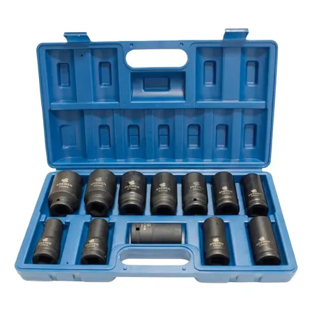 Jogo De Soquete Longo Impacto 3/4 12 Pcs Bremen 9465 Azul