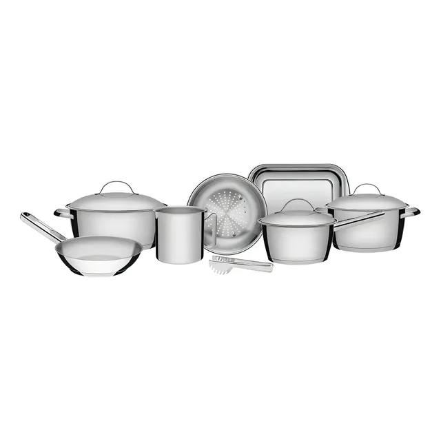 Jogo De Panelas Tramontina Inox Allegra 7 Peças + Pegador