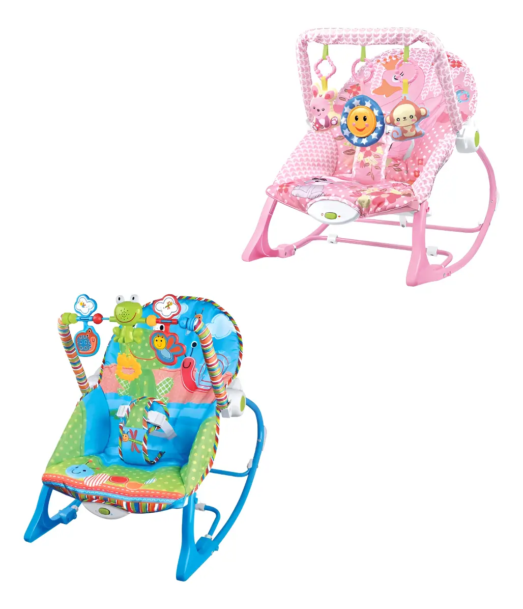Cadeirinha Descanso Bebê Musical Rosa Azul Até 18kg