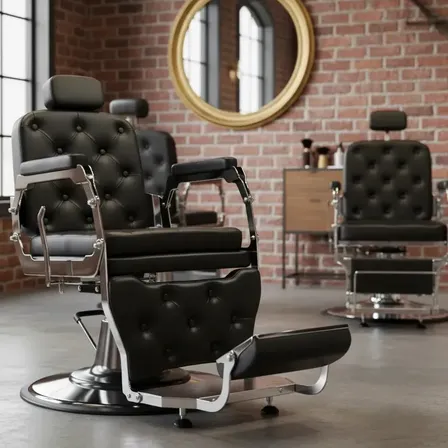 Poltrona Cadeira Para Salão Barbeiro Barber King Croma Capit Cor Preto Forma Da Base Redonda Tipo De Encosto Reclinável