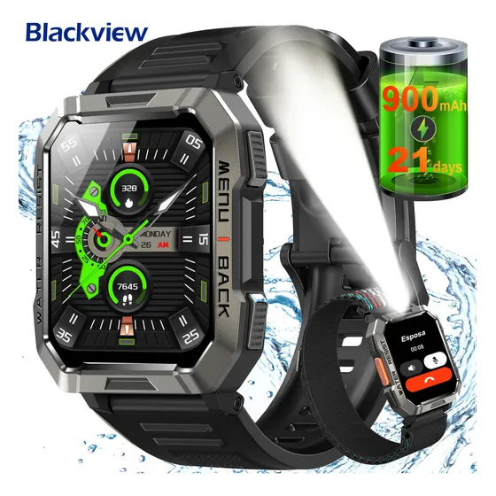 Smartwatch Blackview W60-BLACK tela de 2.1" com pulseira de silicone - cor preto