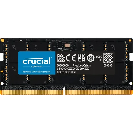 Memória Para Notebook Crucial 8gb Ddr5 5200mhz Sodimm Ct8g52c42s5 Cor Preto