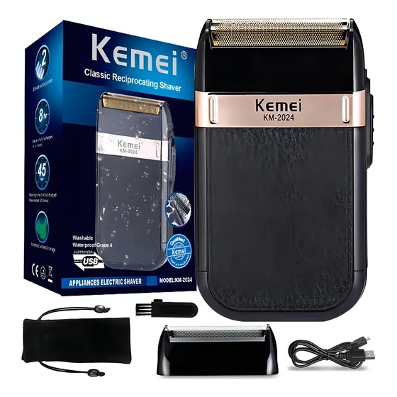 Barbeador Portátil S/fio Kemei Km-2024