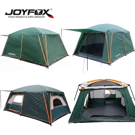Barraca Joyfox Iglu para 8-12 Pessoas 4000mm Impermeável Verde com Varanda
