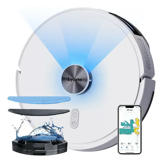 Robô Aspirador De Pó 4 Em 1 Varre Aspira E Passa Pano Com Lds Mapeamento Lydsto R1d Compatível Com Xiaomi Home Branco