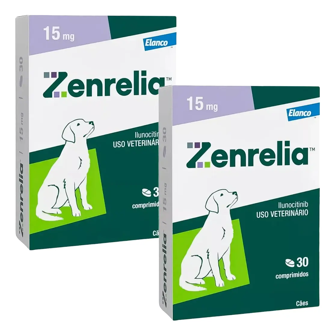 Kit 2 Zenrelia 15mg Dermatológico Para Cães 30 Comp - Elanco