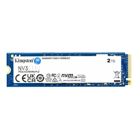 SSD Kingston NV3, 2TB, M.2 2280, PCIe 4.0 x4, NVMe, Leitura: 6000 MB/s, Gravação: 5000 MB/s, Azul - SNV3S/2000G