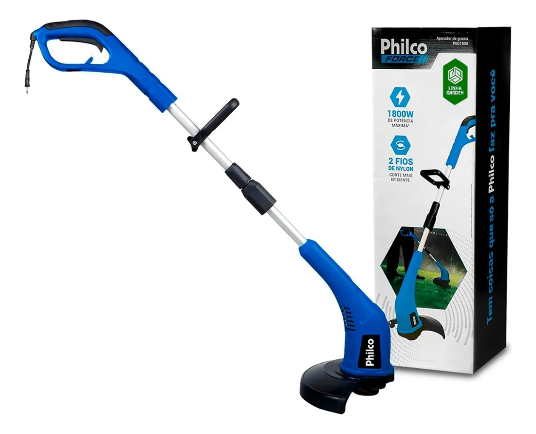 Aparador De Grama 1.800w Bipartido Pag180 Philco 127v 127v Azul E Preto