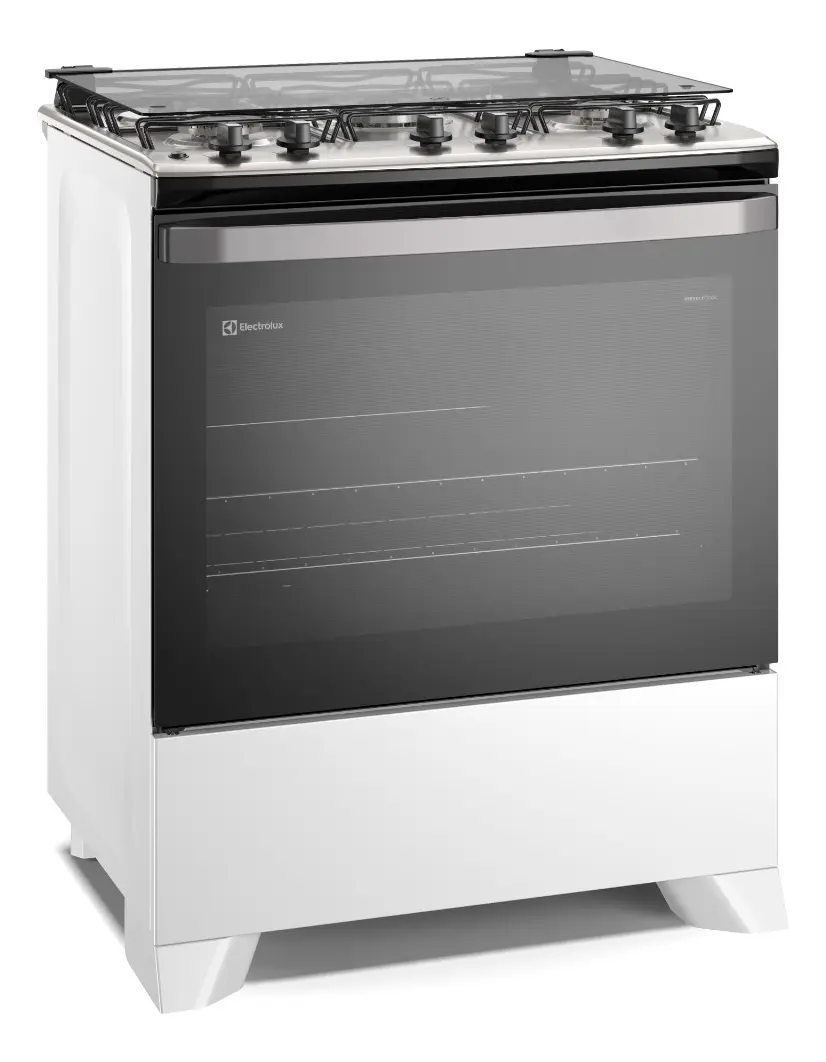 Fogão Electrolux 5 Bocas Efficient com Mesa Inox PerfectCook e VaporBake FE5IB Branco