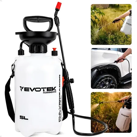 Pulverizador Borrifador 5 Litros Alta Pressão Jardim E Horta Cor Branco