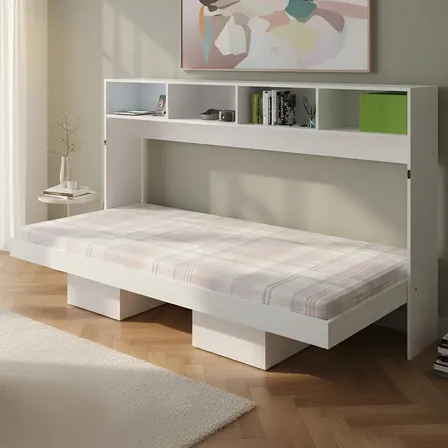 Cama Retrátil Horizontal Solteiro Cm8020 Branco Tecno Mobili