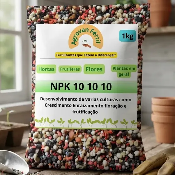 Fertilizante Adubo Npk (10 10 10) Plantas Horta Flores - 1kg