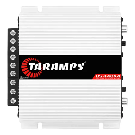 Módulo Amplificador Taramps Ds440 X4 440 Rms 4 Canais 2 Ohms Subwoofers Graves Agudos Medios Som Automotivo Branco