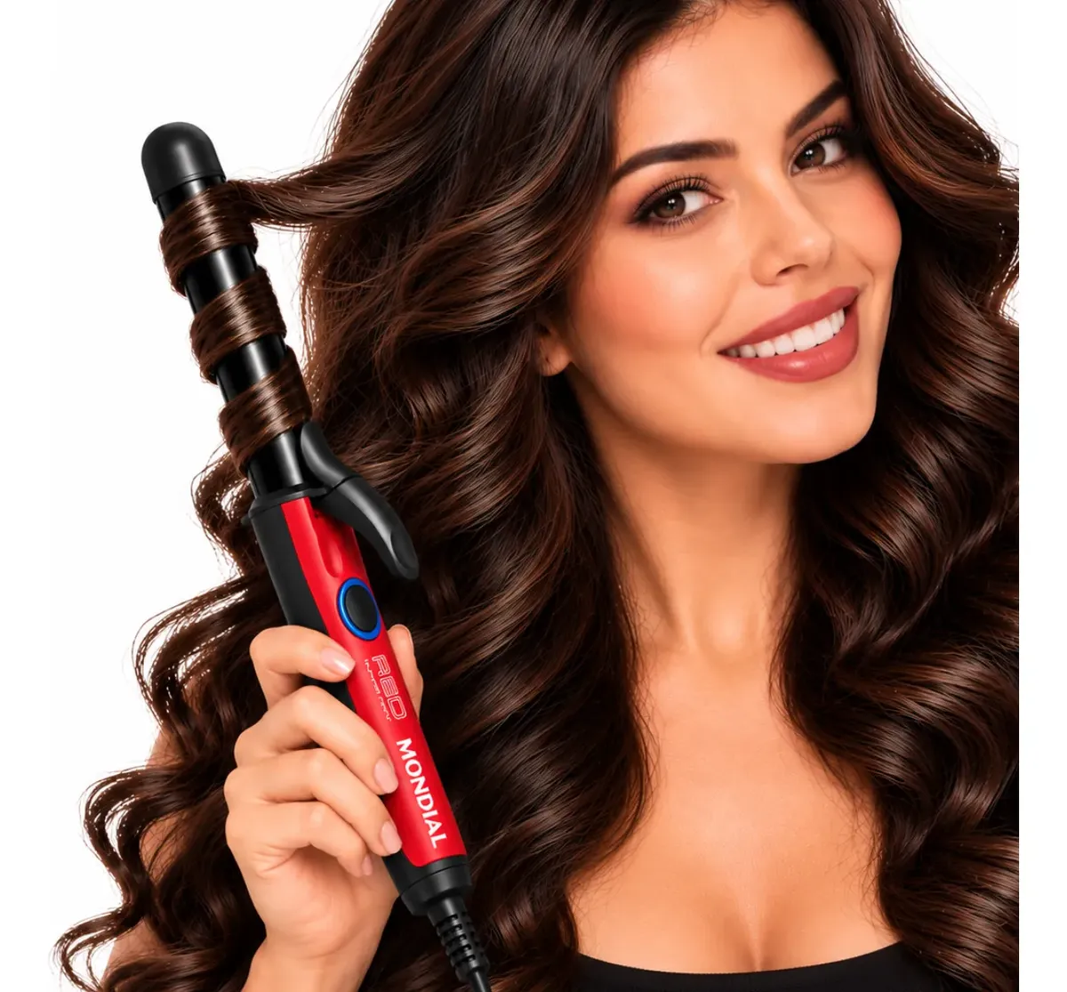 Modelador De Cachos Mondial Red Infinity Profissional Bivolt Preto/vermelho 127/220v