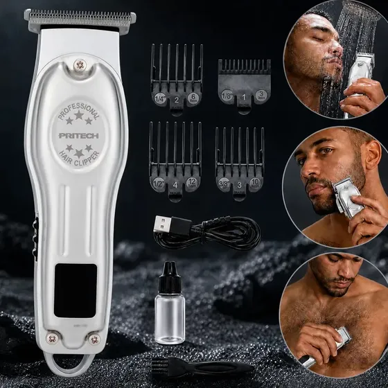 Máquina de Cortar Cabelo Pritech PRI0038 Sem Fio para Barba e Salão