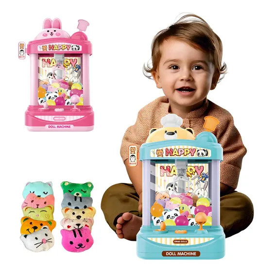 Máquina De Pegar Bichinho Infantil Garra Diversão Cor Azul