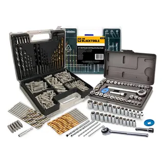 Kit Jogo De Ferramentas Completo C/ Soquetes 340 Peças The Black Tools