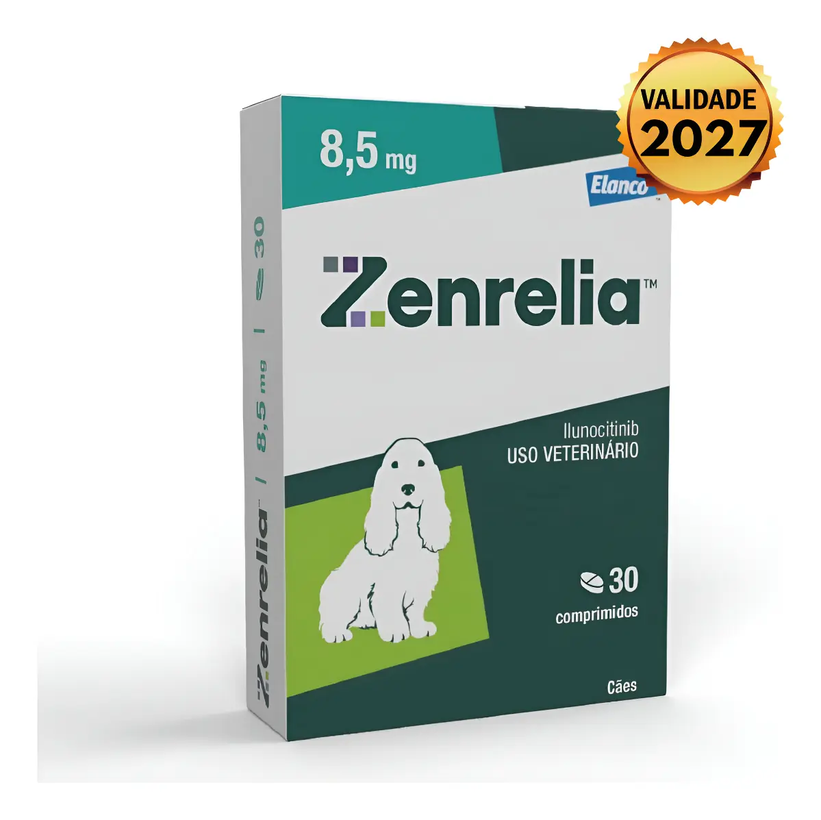 Zenrelia 8,5mg Anti Coceira Cães 30 Comprimidos Elanco Azul-celeste
