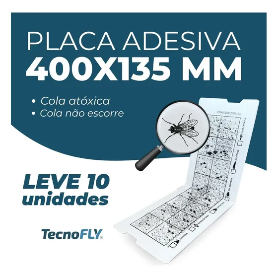 10 Peças Refil 400x135mm Armadilha Pega Mata Mosca Mosquito