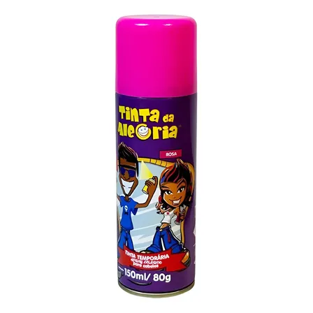 Tinta Spray Carnaval Festa Cabelo Temporária Rosa 150ml Colorida Lavável