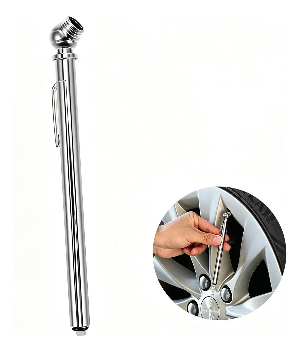 Medidor Manual Pressão Tipo Caneta Calibragem De Pneu