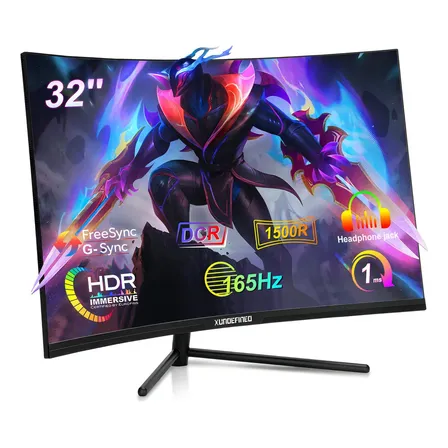 Monitor De Jogo Curvo Xundefined 32 Fhd 165 Hz Alto-falante Vesa R1500 Preto Led X320cr01 127v