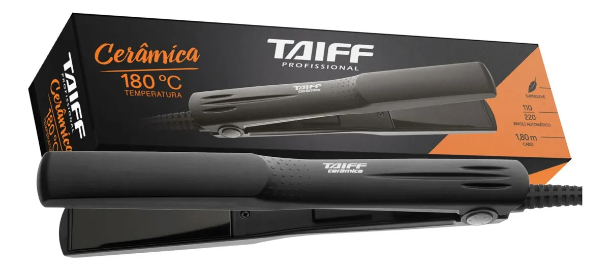 Chapinha Cerâmica Taiff Bivolt Titanium Preto 127/220v