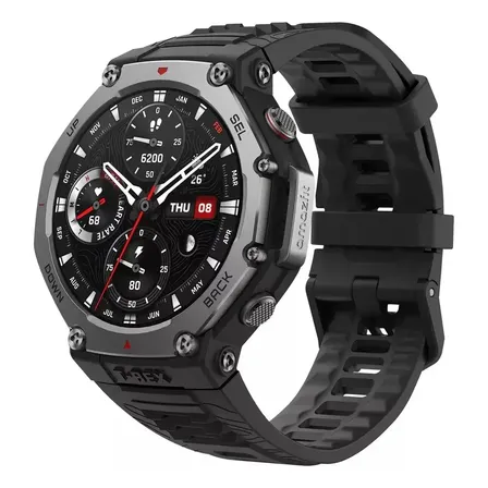 Relogio Smartwatch Amazfit T-rex 3 Cx Onix -lançamento+ Caixa Preto Pulseira Preto Bisel Preto Desenho Da Pulseira Esportiva