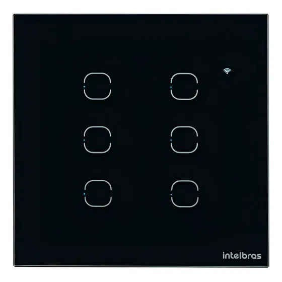 Interruptor Smart Wi-fi Touch 6 Teclas Ews 1006 Preto